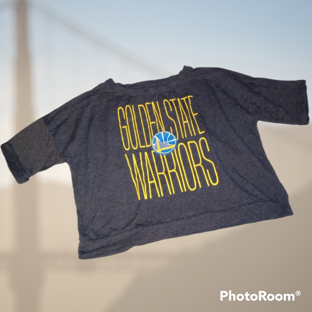 Concepts Sports Sleepwear Oversized Cropped Golden State Warriors Gray Top